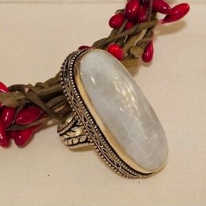Rainbow Moonstone Ring - brings balance, harmony, and hope